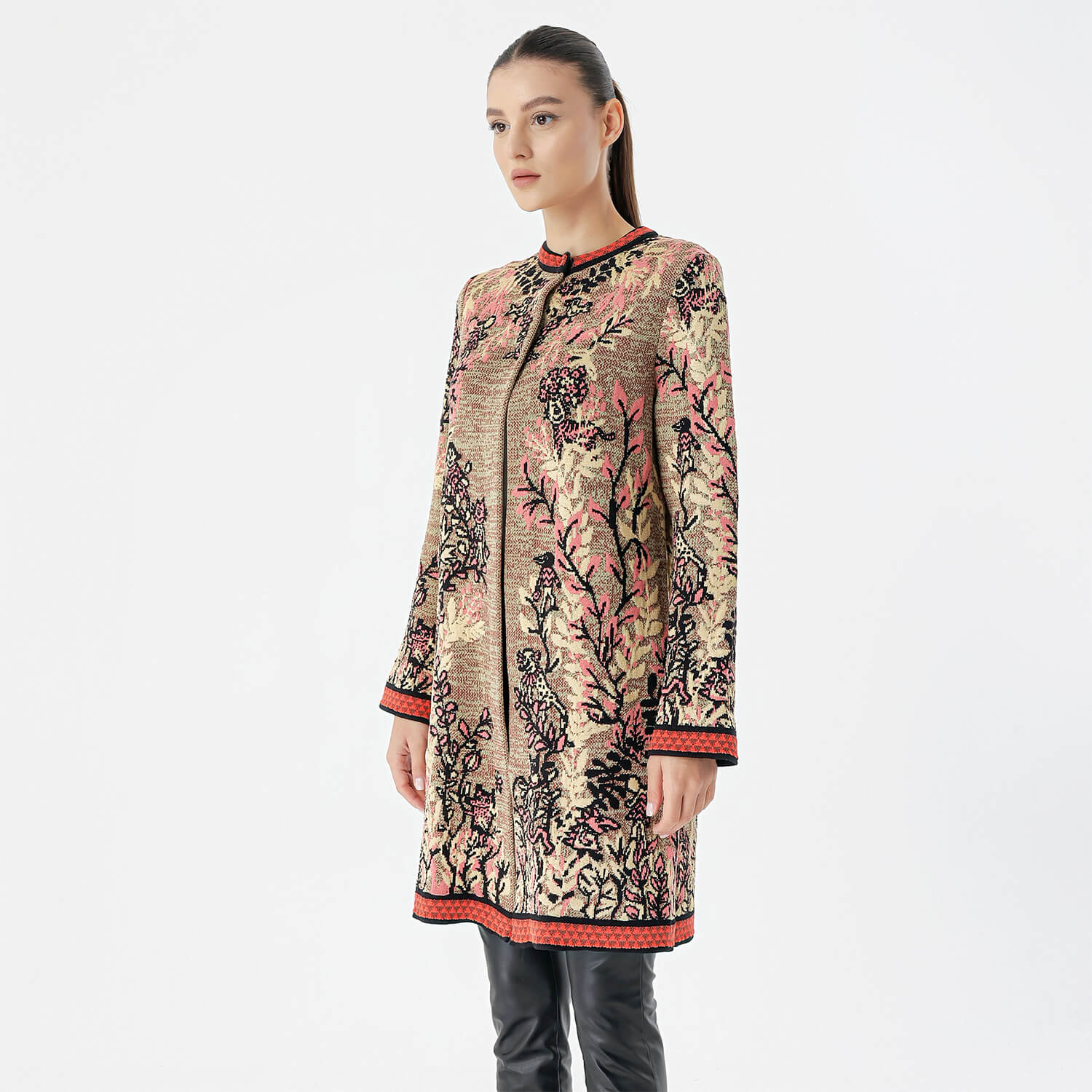 Missoni - Beige&Red Floral Print Long Cardigan